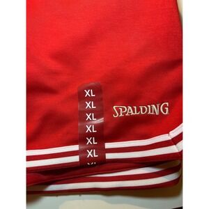 Spalding Womens Tech Skort Red White Striped Athletic Skirt Large NWT